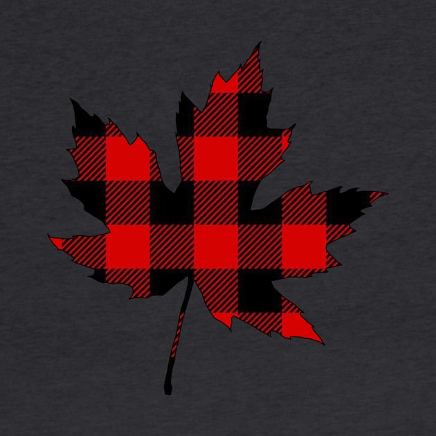 Red Plaid Maple Leaf by ACGraphics